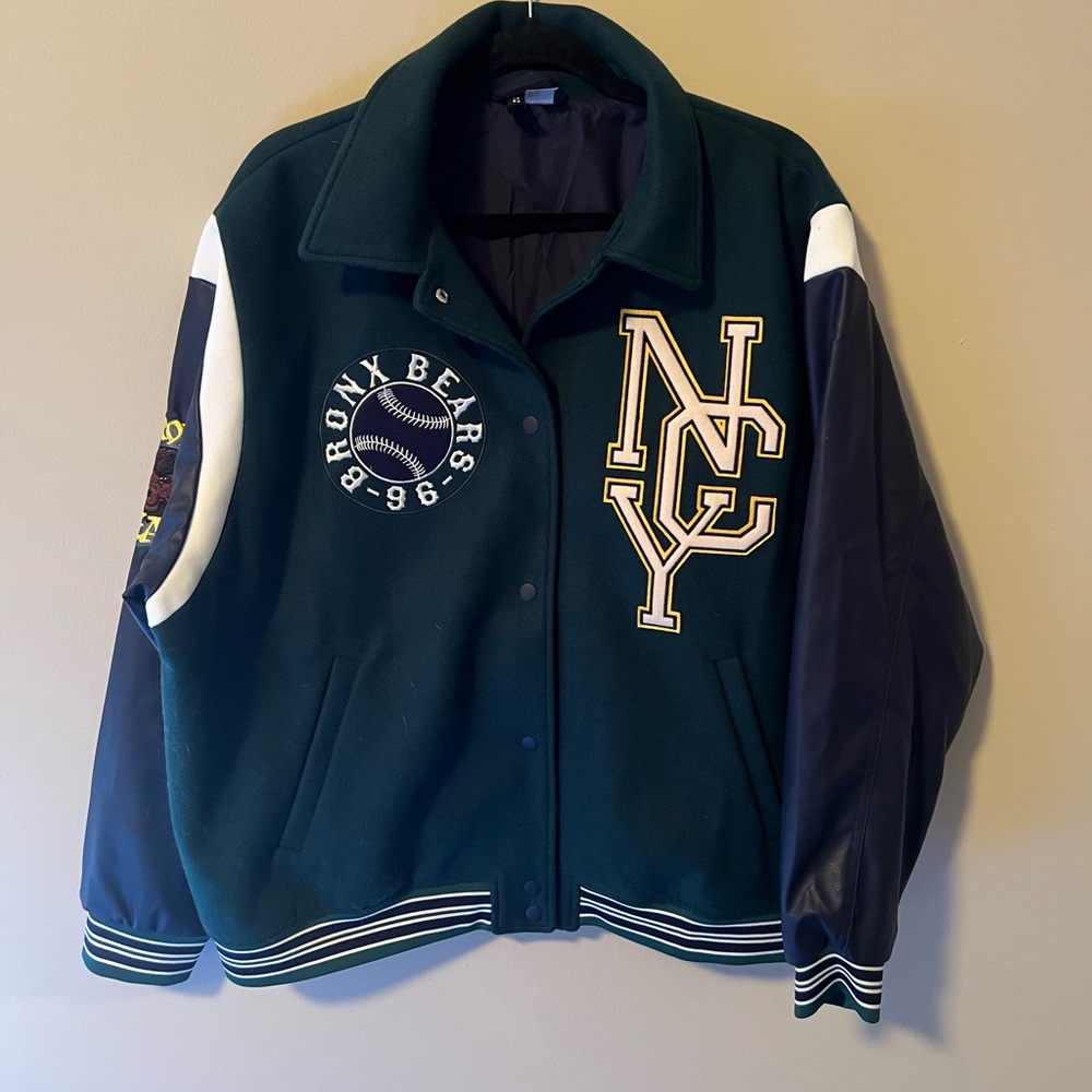 H&M Dark Green Varsity Jacket